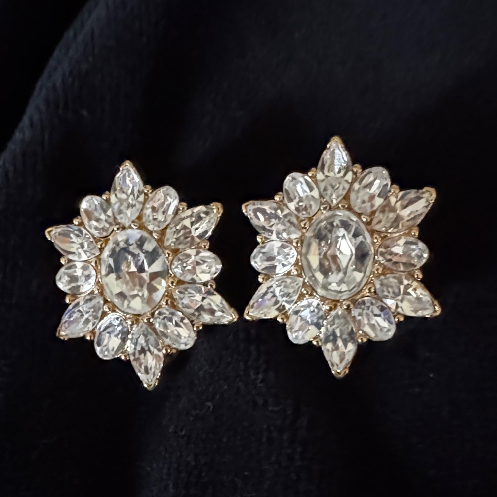 Monet Rhinestone Clip-On Earrings
